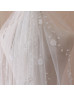Ivory Floral Trailing Beaded Fingertip Wedding Veil